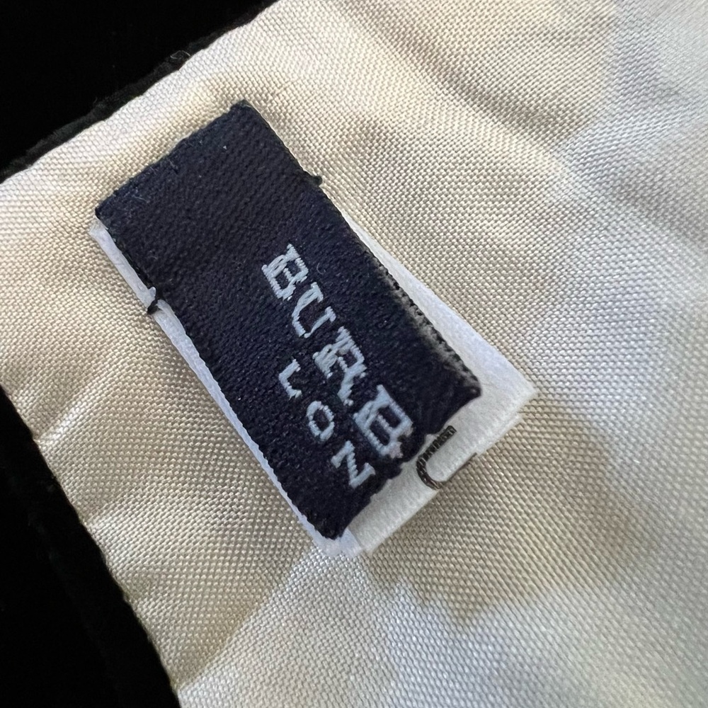 Vintage Burberry Black and Cream Viscose & Silk Shoulder Wrap Scarf 17x74” - Picture 3 of 13